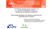 Reciclagem mecânica de cápsulas plásticas da NESCAFÉ® DOLCE GUSTO®