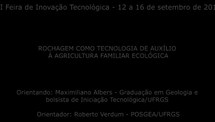 Rochagem como tecnologia de auxílio à agricultura familiar ecológica