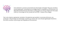 Competência informacional na pós-graduação: pesquisa e uso da informação científica - 1