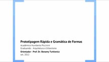 Prototipagem Rápida e Gramática de Formas